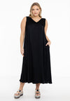 Dress swing SATIN - black 