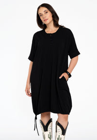 Tunic drawstring COTTON - black - #1