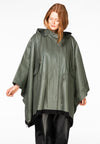 Coat wide silk leather - green 