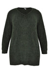 Pullover v-neck teddy - green 