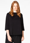 Blouse wide buttoned back - black 