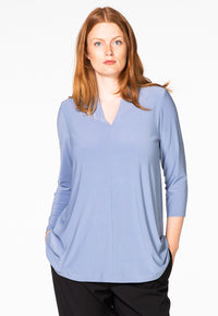 Tunic A-line v-neck DOLCE - blue - #1