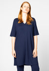 Tunic buttoned side INTERLOCK - blue - #1