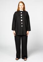 Jacket buttoned LINEN - black  - #2