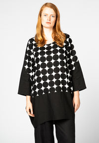 Tunic shaped bottom CIRCLE - black - #1