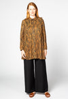 Blouse A-line tiger LEATHER - brown