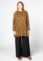 Blouse A-line tiger LEATHER - brown - #2