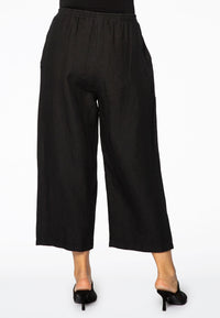 Trousers wide-fit 7/8 LINEN - black - #2