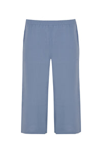 Trousers wide-fit 7/8 LINEN - indigo - #4