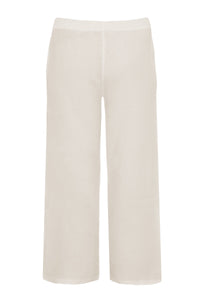 Trousers wide-fit long linen - ecru - #2