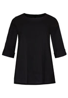 Shirt COTTON stretch slits - black  - #1