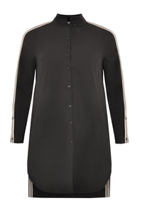 Shirt COTTON stretch tape - black - #4