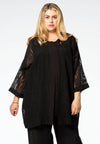 Jacket viscose stripe - black - #2