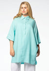 Blouse polo LINEN - blue - #1
