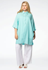 Blouse polo LINEN - blue - #2