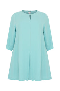 Blouse pleated LINEN - blue - #4