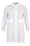 Shirt slits COTTON STRETCH - white 