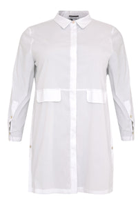 Shirt slits COTTON STRETCH - white - #1