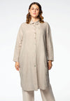 Blouse buttoned slits LINEN - brown - #2