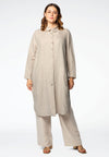 Blouse buttoned slits LINEN - brown - #1