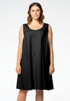 Dress sleeveless LINEN - black 