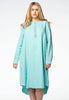 Dress beaded neck LINEN - blue