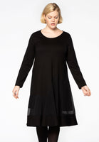 Dress a-symmetric frill - black - #1