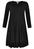 Dress a-symmetric frill - black  - #4