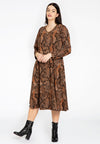 Dress with zipper BOA - brown