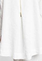 Blouse zipper LINEN - white  - #4