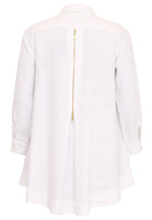 Blouse zipper LINEN - white  - #6