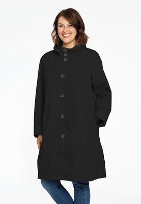 Raincoat hooded - black  - #1