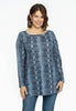 Tunic flare boat neck SNAKE - blue