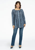 Tunic flare boat neck SNAKE - blue - #2