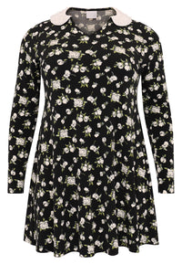 Tunic wide bottom collar ALBA - black - #3