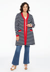 Cardigan red pockets BRETON - blue