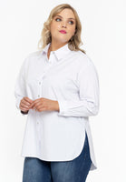 Blouse buttoned POPLIN STRETCH - white  - #1