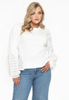 Sweatshirt embroideries back - ecru