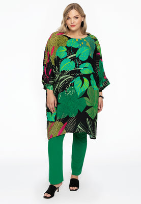 Dress bat sleeve SPLITLEAVE - green  - #2