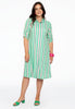 Blouse-dress pull-up sleeve STRIPY - green  - #2