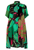 Dress A-line SPLITLEAVE - green  - #3