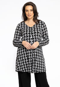 Tunic V-neck Pleat BETA - black - #1