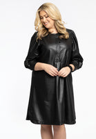 Dress Puff Sleeve FAUX - black  - #1