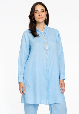 Blouse tape LINEN - light blue - #1