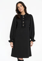 Dress ruffles PINSTRIPE - black - #1