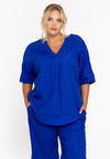 Tunic pleat LINEN MIX - indigo