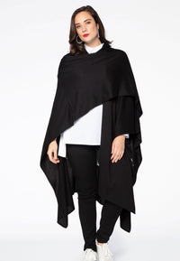 Poncho knitted - red - #1