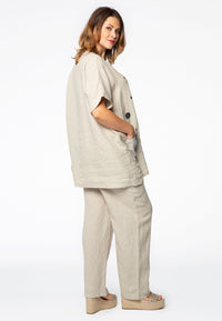 Top square LINEN - green - #3