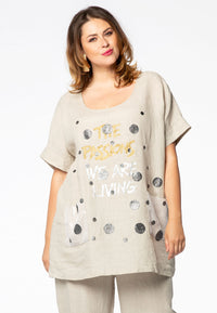 Top square LINEN - green - #1