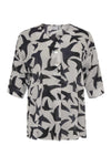 Tunic buttoned BIRDS - white - #4